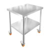 Table inox professionnelle - Plusieurs formats - Avec roulettes