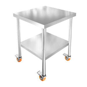 Table inox professionnelle - Plusieurs formats - Avec roulettes