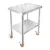 Table inox professionnelle - Plusieurs formats - Avec roulettes
