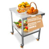 Table inox professionnelle - Plusieurs formats - Avec roulettes