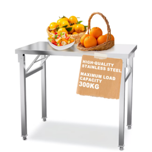 ede461250c33467b9c7607d392ff89a5-goods Table pliante acier inoxydable Format au choix - Livraison gratuite