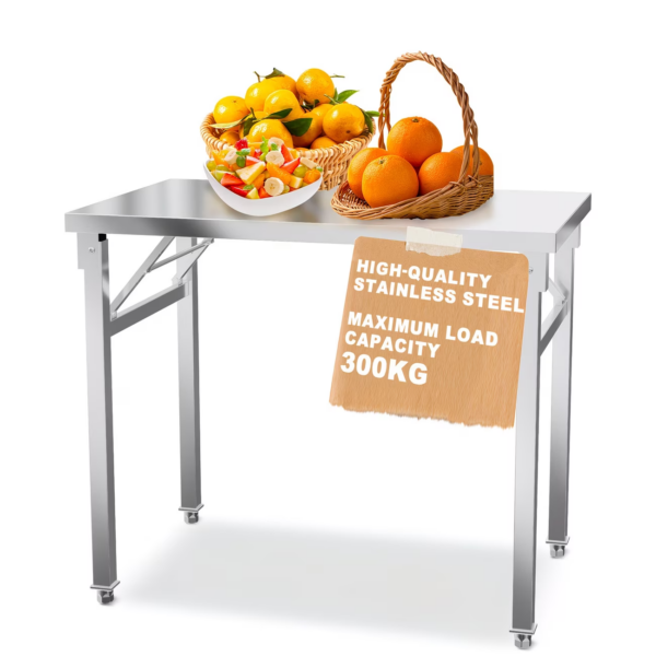 Table pliante acier inoxydable Format au choix - Livraison gratuite
