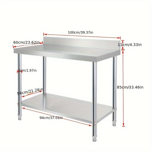 Table inox professionnelle avec dosseret - Livraison offerte