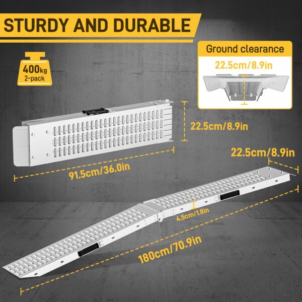 37f37ac8-2d39-4399-88b0-79d4453cb199 Rampe de chargement pliable 180 x 22,5 cm - Jusqu'a 400 kg