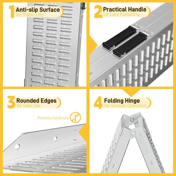 7c1ada26-176f-4090-bfb1-d51801749bed Rampe de chargement pliable 180 x 22,5 cm - Jusqu'a 400 kg