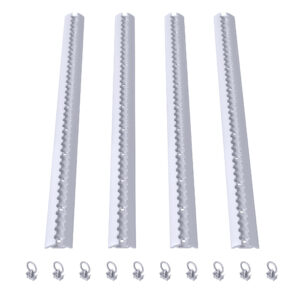 Rails en aluminium avec oeillets d'attache, lot de 4 x 1 m