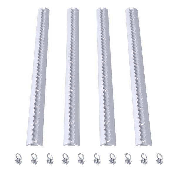 98f29bfec13d4373836457f2cc7e1044-goods Rails en aluminium avec oeillets d'attache, lot de 4 x 1 m