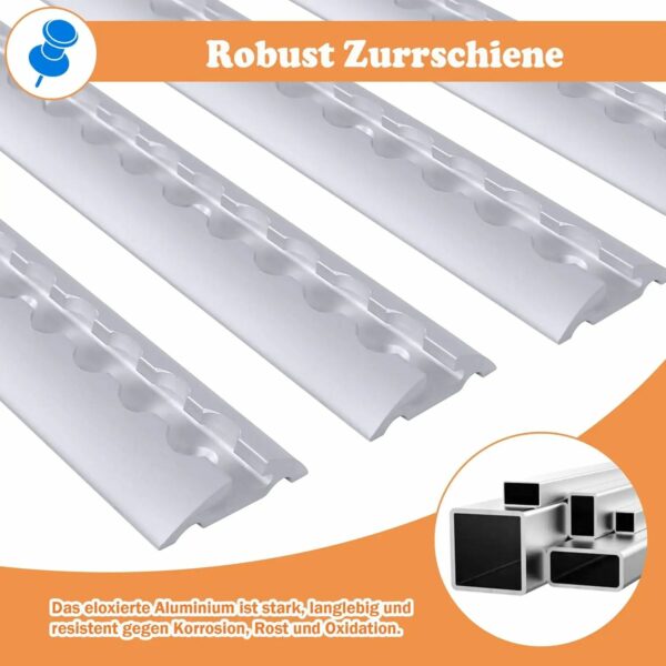 d451d1184b06444bb4172528538d1dfc-goods Rails en aluminium avec oeillets d'attache, lot de 4 x 1 m