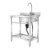 Plonge inox 1 bac avec tablette 80 x 55 cm
