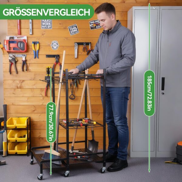 Coffre de rangement en acier pour outils de jardin - noir