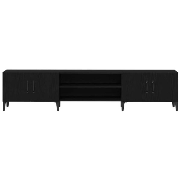 Meuble TV 180 cm chêne noir à 4 portes