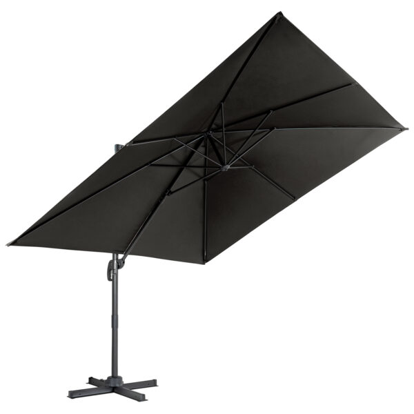 Parasol déporté carré 300 × 300 cm rotatif 360°