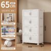 Armoire de rangement blanche à roulettes - 3 ou 4 niveaux