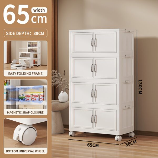 Armoire de rangement blanche à roulettes - 3 ou 4 niveaux