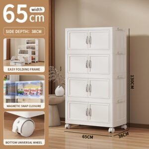 Armoire de rangement blanche à roulettes - 3 ou 4 niveaux