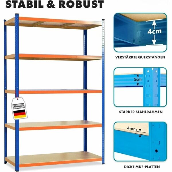 Rayonnage FLOORDIREKT Titan Rack 5 niveaux - 875 à 1 250 kg