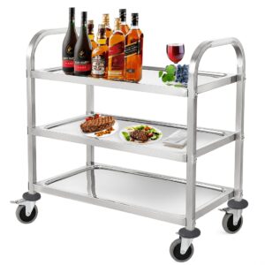 Desserte inox 3 niveaux sur roulettes 72 x 40 x 82 cm