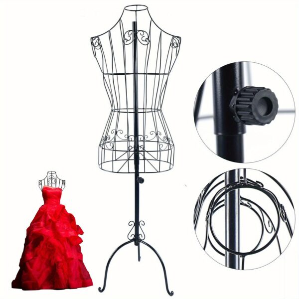 Mannequin femme filaire noir réglable - 140 à 160 cm