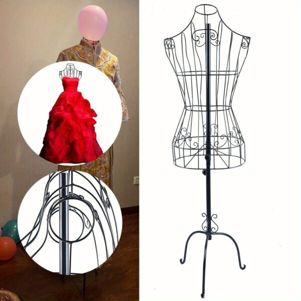 Mannequin femme filaire noir réglable - 140 à 160 cm