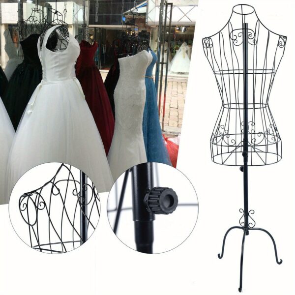 Mannequin femme filaire noir réglable - 140 à 160 cm