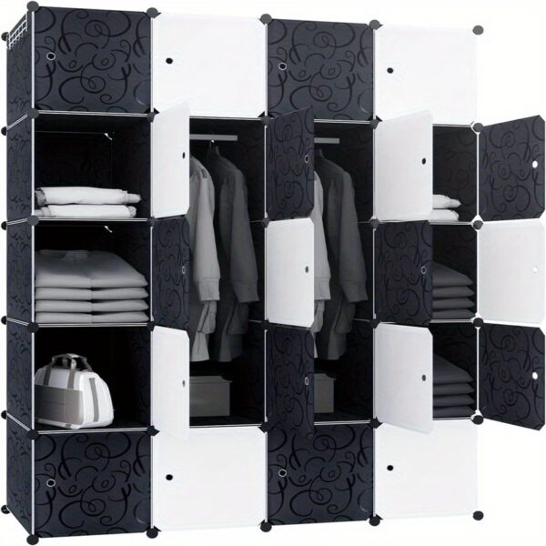 Armoire penderie modulable 20 cubes avec 2 tringles