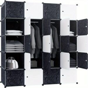 Armoire penderie modulable 20 cubes avec 2 tringles