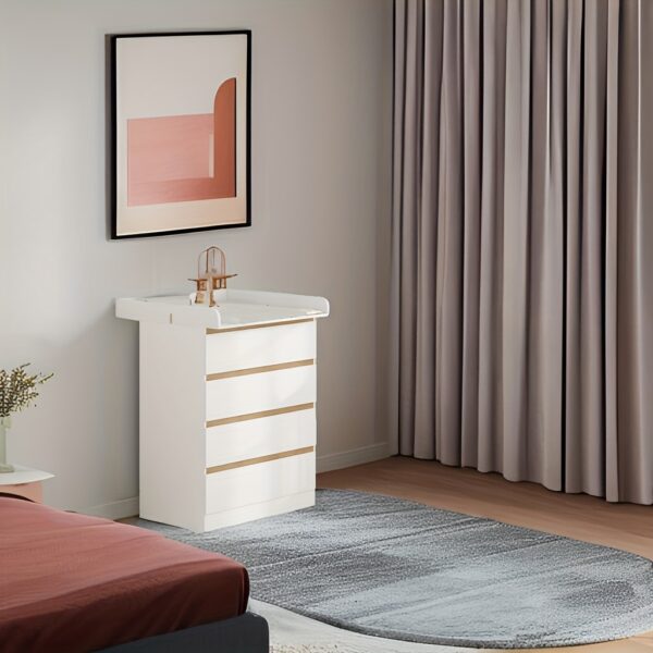 Commode modulable 5 tiroirs avec étagères - 110 × 80 × 75 cm