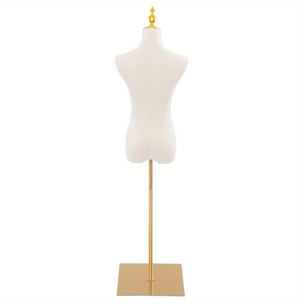 Mannequin de couture femme réglable en hauteur avec base dorée