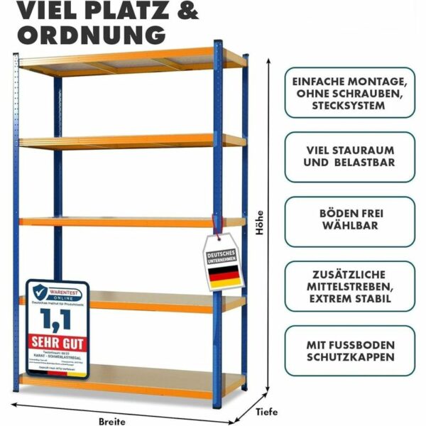 Rayonnage FLOORDIREKT Titan Rack 5 niveaux - 875 à 1 250 kg