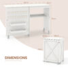 Table de couture pliante compacte blanche avec rangements - 116 cm