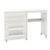 Table de couture pliante compacte blanche avec rangements - 116 cm