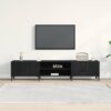 Meuble TV 180 cm chêne noir à 4 portes
