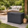 Coffre de jardin en résine 170 L anthracite - Imperméable