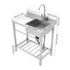 Plonge inox 1 bac avec tablette 80 x 55 cm