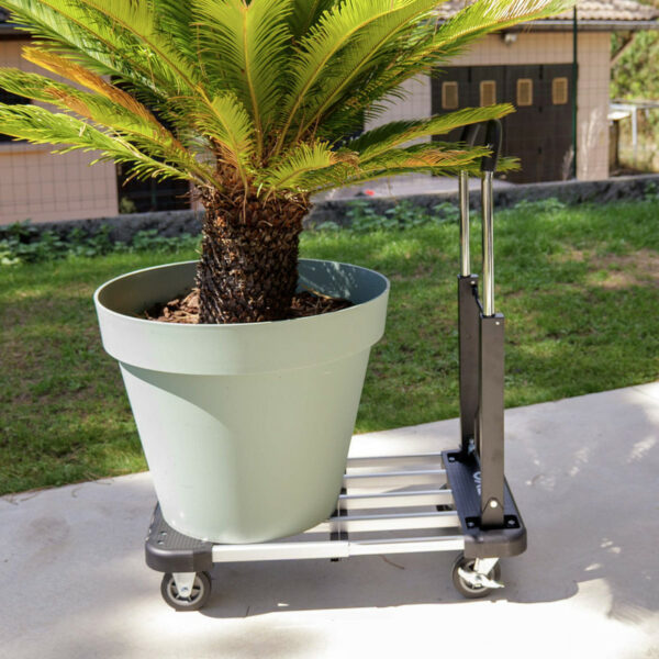 2fec2a75-5b38-435f-b0a5-6ac1f8be4de7 Chariot plateforme extensible en aluminium 200 kg - plateau 44 à 66 cm