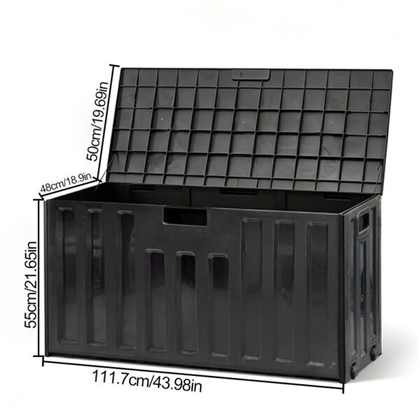 Coffre de jardin 170 L compact avec poignée intégrée - 78 × 55 × 52 cm