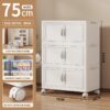 Armoire de rangement blanche à roulettes - 3 ou 4 niveaux