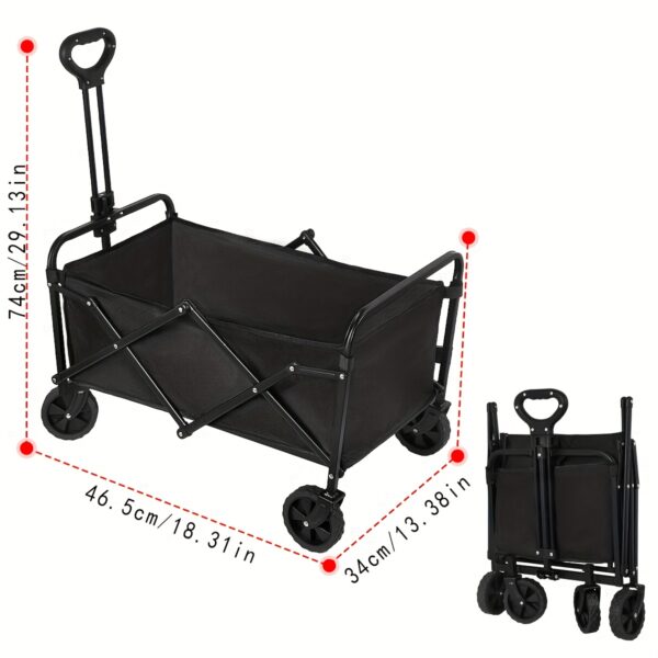 Chariot pliable compact 46,5 × 34 cm tout-terrain