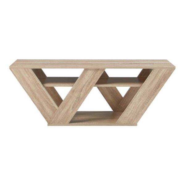 Meuble TV compact Nome 110 cm effet chêne - 2 étagères