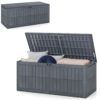 Coffre de jardin XXL gris - environ 614 L utiles - 154 x 71 x 64,5 cm