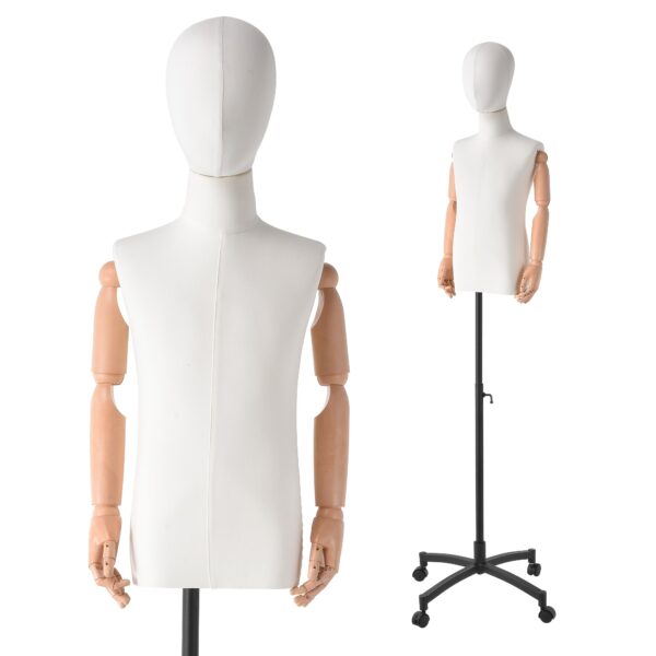 Petit mannequin enfant unisexe sur roulettes - hauteur réglable 142 à 204 cm