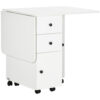 Table de couture pliante blanche avec tiroirs et rangements - 120 cm