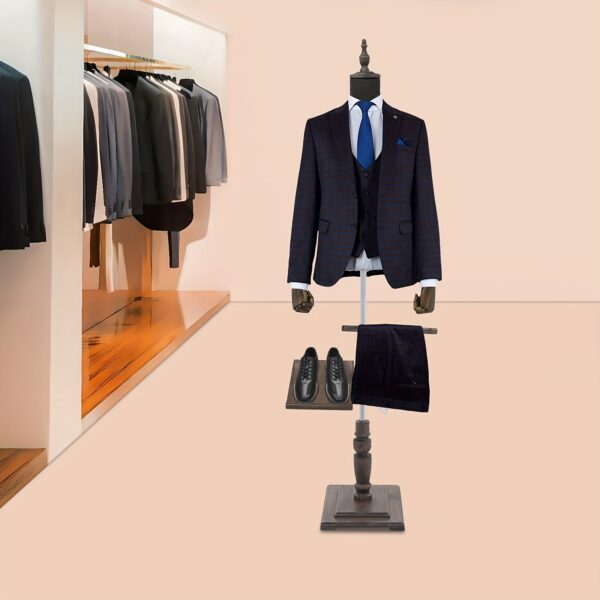Mannequin de couture homme réglable avec bras et supports - 135 à 180 cm