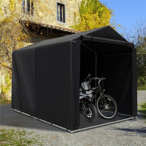 Abri de rangement extérieur GOFLAME 160 × 218 × 164 cm - gris foncé
