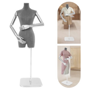 Mannequin de couture femme avec entrejambe et bras articulés - 120 à 210 cm