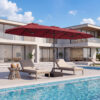 Parasol déporté carré 300 × 300 cm rotatif 360°