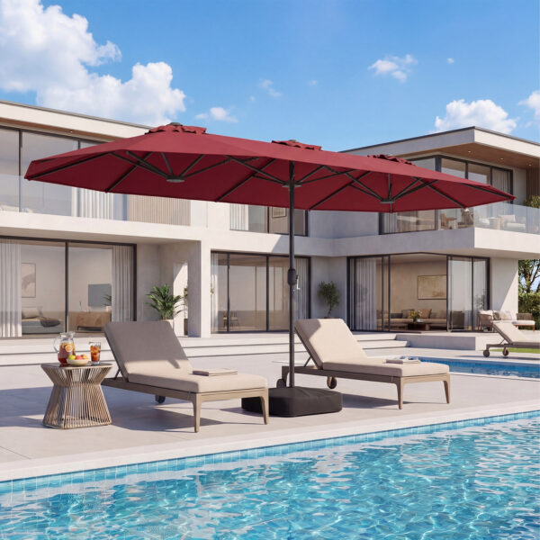 Parasol déporté carré 300 × 300 cm rotatif 360°