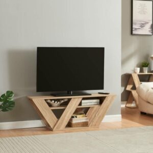 70983659-d8c4-4a8f-af0e-4f482831e738 Meuble TV compact Nome 110 cm effet chêne - 2 étagères