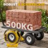 Chariot de jardin convertible 3-en-1 300 kg - plateau et remorque