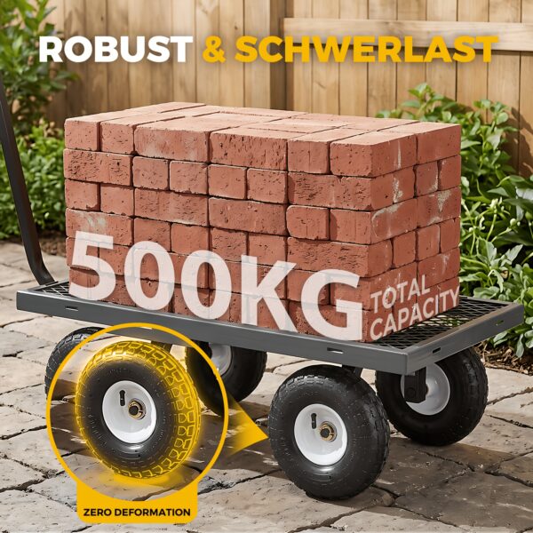 Chariot de jardin convertible 3-en-1 300 kg - plateau et remorque